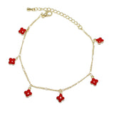 96623, DAINTY ENAMEL CLOVER CHARM BRACELET