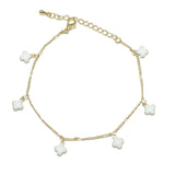 96623, DAINTY ENAMEL CLOVER CHARM BRACELET