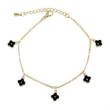96623, DAINTY ENAMEL CLOVER CHARM BRACELET