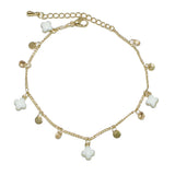 96624, MULTI DAINTY ENAMEL CLOVER CHARM BRACELET