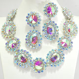 96651, ROUND RHINESTONE EVENING NECKLACE SET