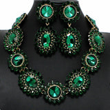 96651, ROUND RHINESTONE EVENING NECKLACE SET