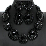 96651, ROUND RHINESTONE EVENING NECKLACE SET