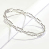 96667, CUTOUT RECTANGLE STAINLESS STEEL BANGLE BRACELET