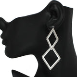 96673, GEOMETRIC PAVE CRYSTAL RHINESTONE DANGLE EARRING