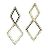 96673, GEOMETRIC PAVE CRYSTAL RHINESTONE DANGLE EARRING