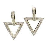 96675, TRIANGLE PAVE CRYSTAL RHINESTONE EARRING