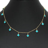 Dainty Enamel Clover Charm Necklace - view 4