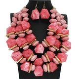 96695, CHUNKY RESIN ACRYLIC STONE STATEMENT NECKLACE