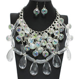 96696, TEARDROP ACRYLIC WITH BALL STATEMENT NECKLACE
