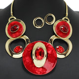 96755, ROUND CELLULOID ACETATE WITH RHINESTONE NECKLACE