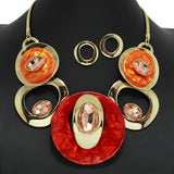 96755, ROUND CELLULOID ACETATE WITH RHINESTONE NECKLACE