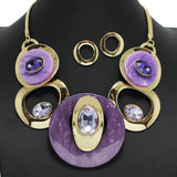 96755, ROUND CELLULOID ACETATE WITH RHINESTONE NECKLACE