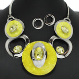 96755, ROUND CELLULOID ACETATE WITH RHINESTONE NECKLACE