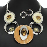 96755, ROUND CELLULOID ACETATE WITH RHINESTONE NECKLACE