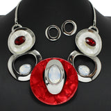 96755, ROUND CELLULOID ACETATE WITH RHINESTONE NECKLACE