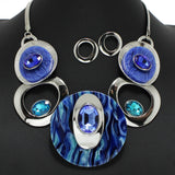 96755, ROUND CELLULOID ACETATE WITH RHINESTONE NECKLACE