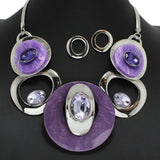 96755, ROUND CELLULOID ACETATE WITH RHINESTONE NECKLACE