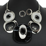 96755, ROUND CELLULOID ACETATE WITH RHINESTONE NECKLACE
