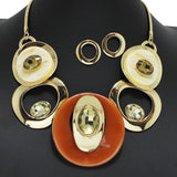 96755, ROUND CELLULOID ACETATE WITH RHINESTONE NECKLACE