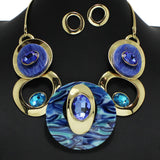 96755, ROUND CELLULOID ACETATE WITH RHINESTONE NECKLACE