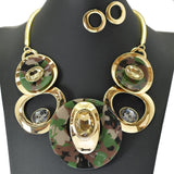 96755, ROUND CELLULOID ACETATE WITH RHINESTONE NECKLACE