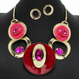 96755, ROUND CELLULOID ACETATE WITH RHINESTONE NECKLACE