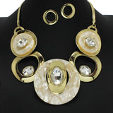 96755, ROUND CELLULOID ACETATE WITH RHINESTONE NECKLACE