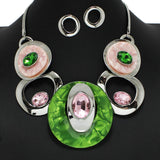 96755, ROUND CELLULOID ACETATE WITH RHINESTONE NECKLACE