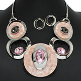 96755, ROUND CELLULOID ACETATE WITH RHINESTONE NECKLACE