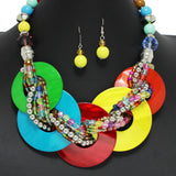 96768, ROUND SHELL WITH BEADED NECKLACE