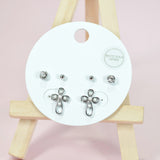 96803, 14K GOLD DIPPED, CROSS STUD EARRING SET