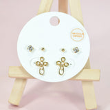 96803, 14K GOLD DIPPED, CROSS STUD EARRING SET