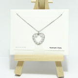 96817, 14K GOLD DIPPED, HEART WITH PEARL ACCENT CHARM NECKLACE
