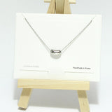 Rhodium Plated, Dainty Bean Slide Necklace