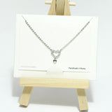 96821, 14K GOLD DIPPED, DAINTY HEART CZ CHARM NECKLACE