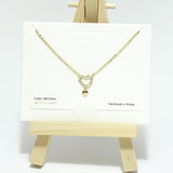 96821, 14K GOLD DIPPED, DAINTY HEART CZ CHARM NECKLACE