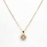 96827, ROUND BURST CUBIC ZIRCONIA PENDANT NECKLACE