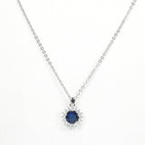 96827, ROUND BURST CUBIC ZIRCONIA PENDANT NECKLACE