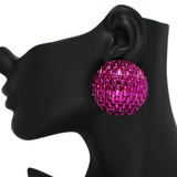 BIG Round Glitter Rhinestone Earring - view 3