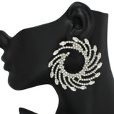 BIG Swirl Marquise Rhinestone Accent Earring - view 2