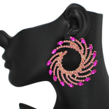 BIG Swirl Marquise Rhinestone Accent Earring - view 3