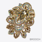 96850, FLORAL RHINESTONE PIN BROOCH