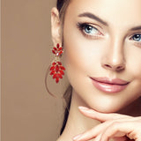 96856, MARQUISE RHINESTONE ACCENT EVENING DANGLE EARRING