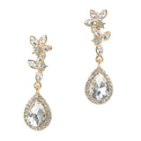 96858, TEARDROP RHINESTONE ACCENT EVENING DANGLE EARRING