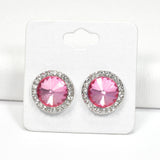 96909, CRYSTAL SWAROVSKI ROUND STUD EARRING
