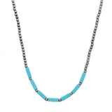 Rectangle Turquoise Stone with Navajo Beaded Necklace