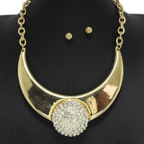 96939, PAVE RHINESTONE BALL ACCENT NECKLACE
