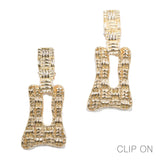 96983, TEXTURED GEOMETRIC METAL CLIP ON EARRING