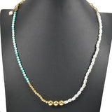 96991, TRIPLE BALL ACCENT WITH FRESHWATER PEARL NECKLACE